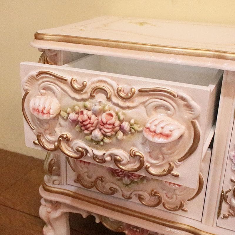 クイーンBee　ロココ テレビボード 140cm クラック仕上げ