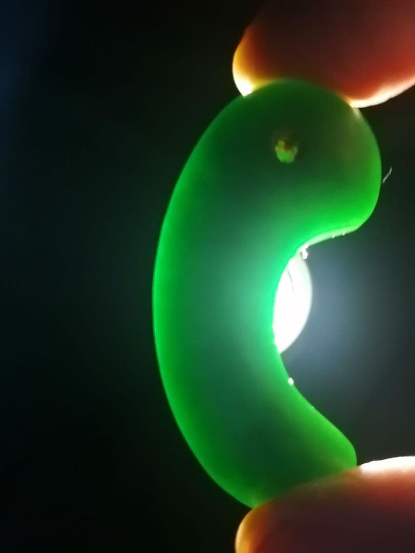 ★古墳期『糸魚川翡翠勾玉』出土品。5.20cm【超琅玕翡翠】最高峰の巨大勾玉です