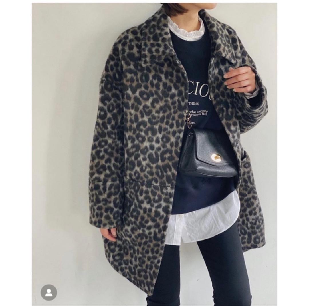 限定価格 スピックアンドスパン ♡ レオパードシャギーバル カラーコート