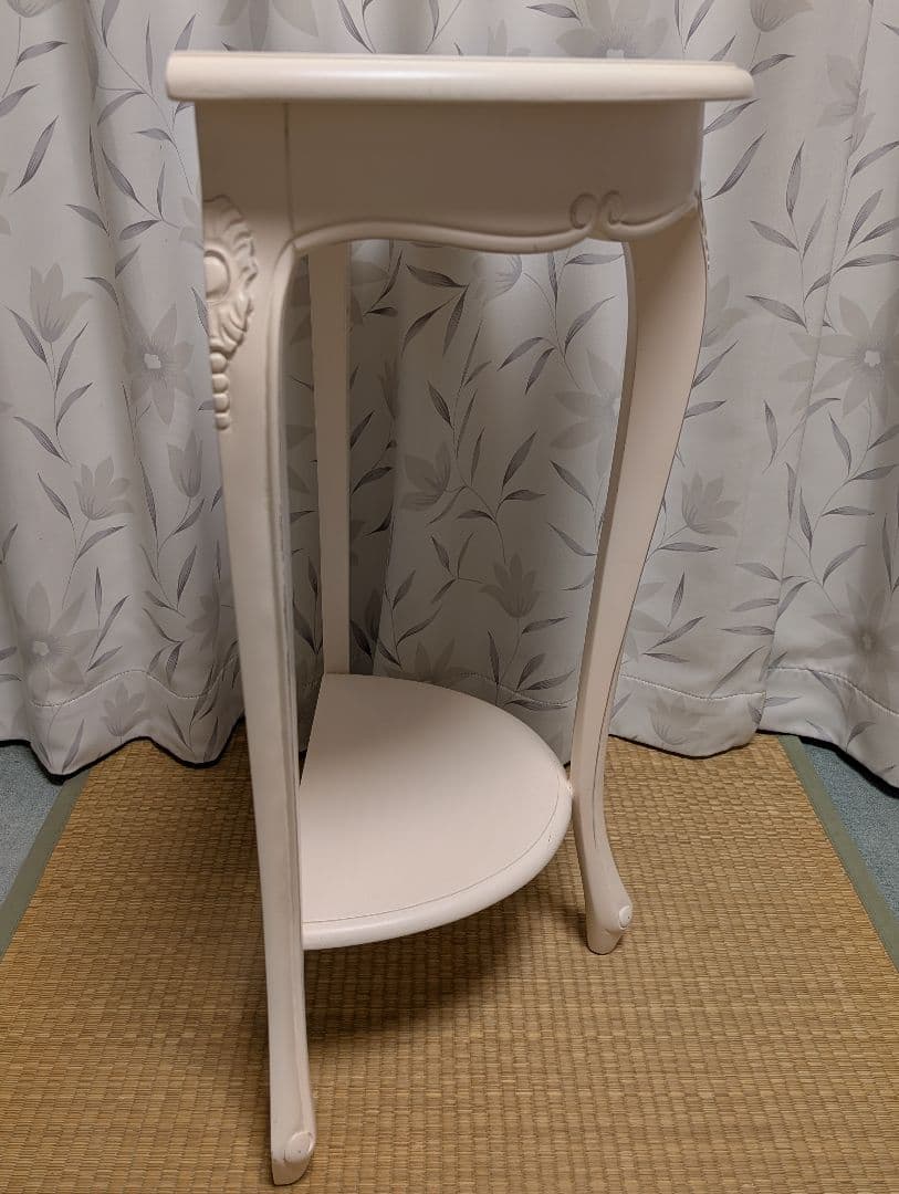 猫脚　半円形　コンソール 　サイドテーブル　2段　花台