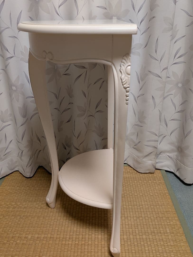 猫脚　半円形　コンソール 　サイドテーブル　2段　花台