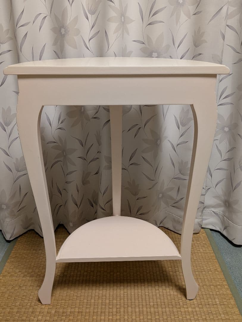 猫脚　半円形　コンソール 　サイドテーブル　2段　花台