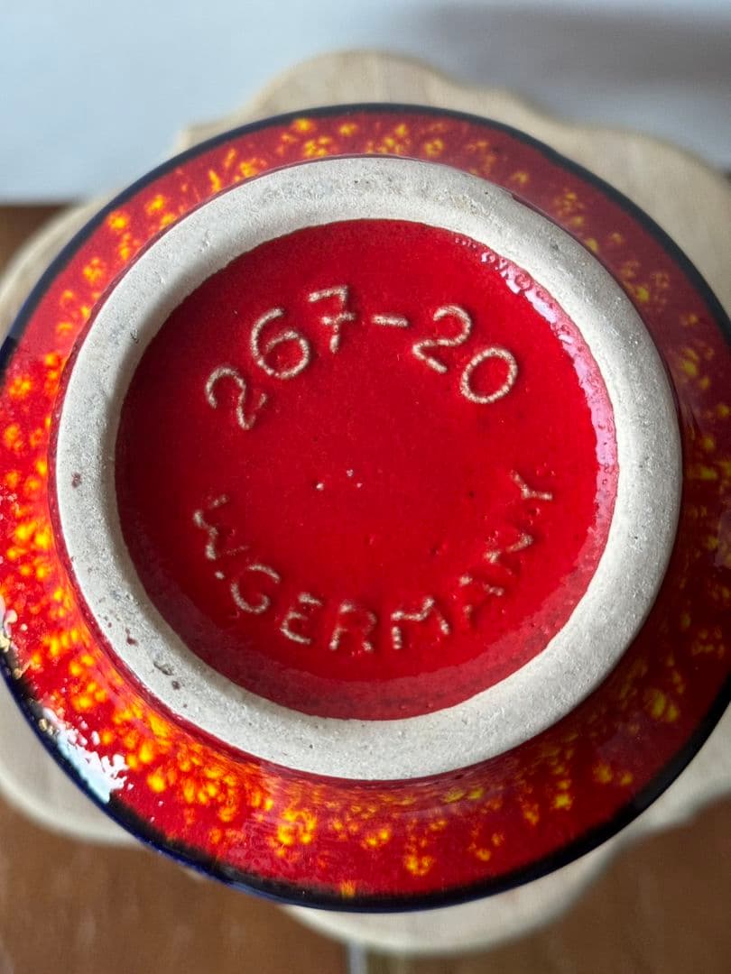 希少！西ドイツ花瓶　赤のFatlava Scheurich/267-20