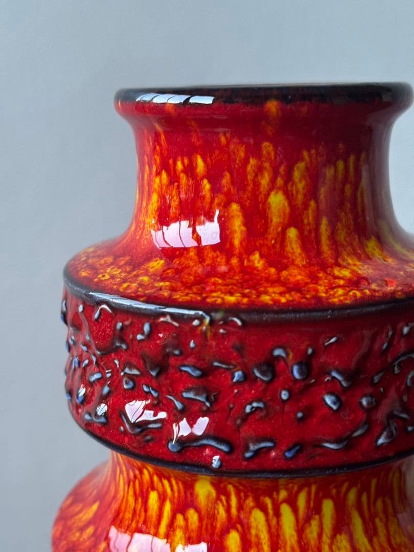 希少！西ドイツ花瓶　赤のFatlava Scheurich/267-20