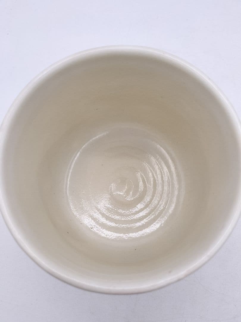 c736 筒茶碗 岸辺の草花 通次阿山 木箱 茶道具 古物