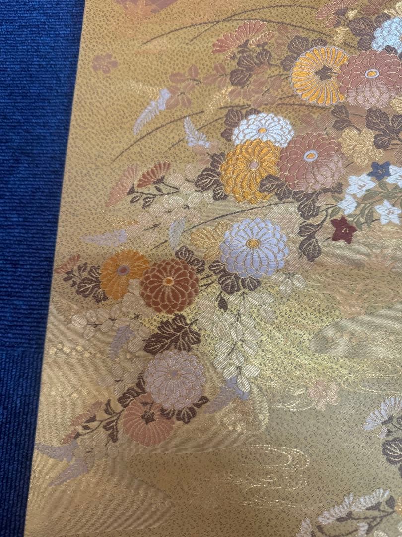 2672袋帯 古代彫金紋 西陣織 金糸　高級上質上品　約440cm 未使用