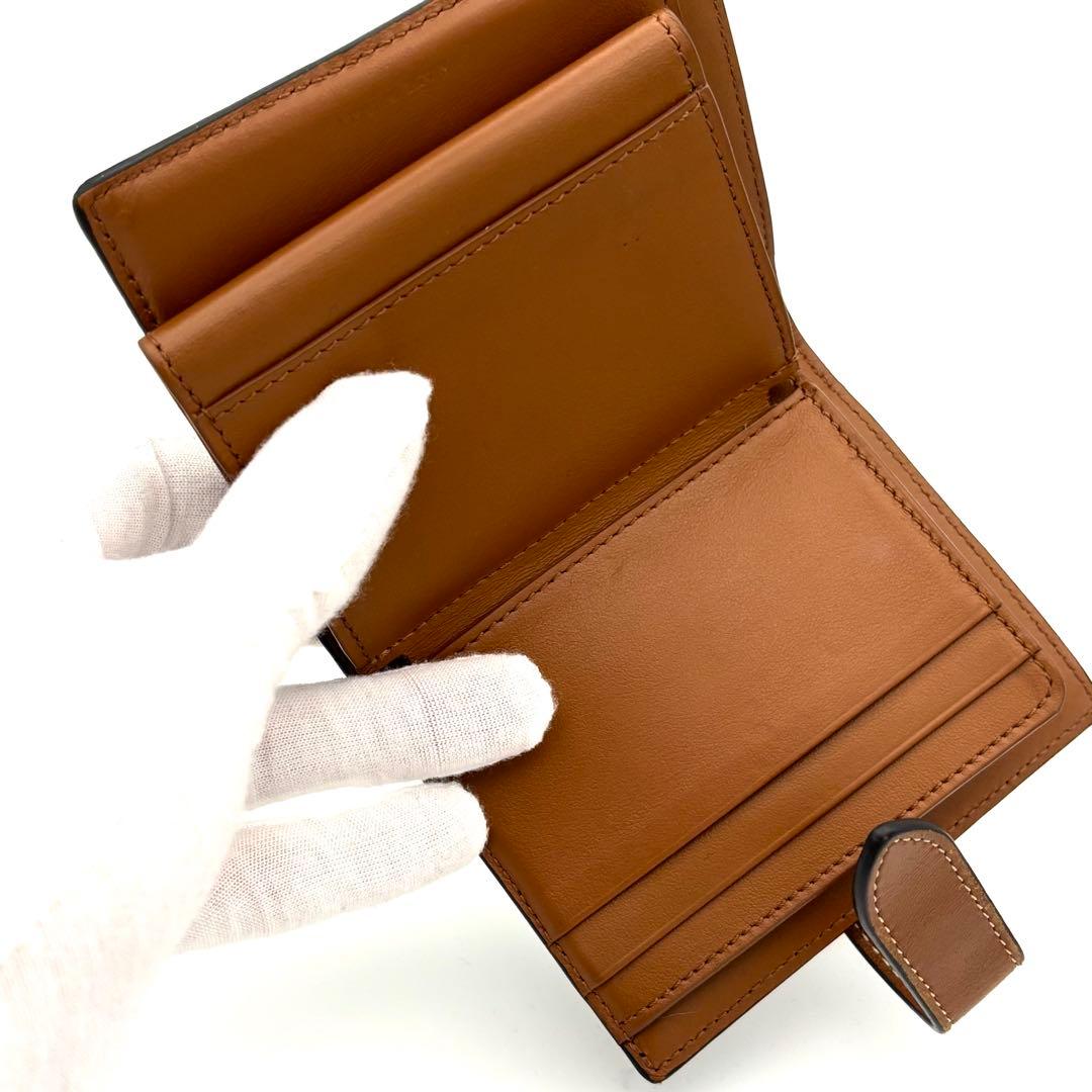 ☆美品☆セリーヌ 二つ折り財布 トリオンフ コンパクト ストラップウォレット 黒