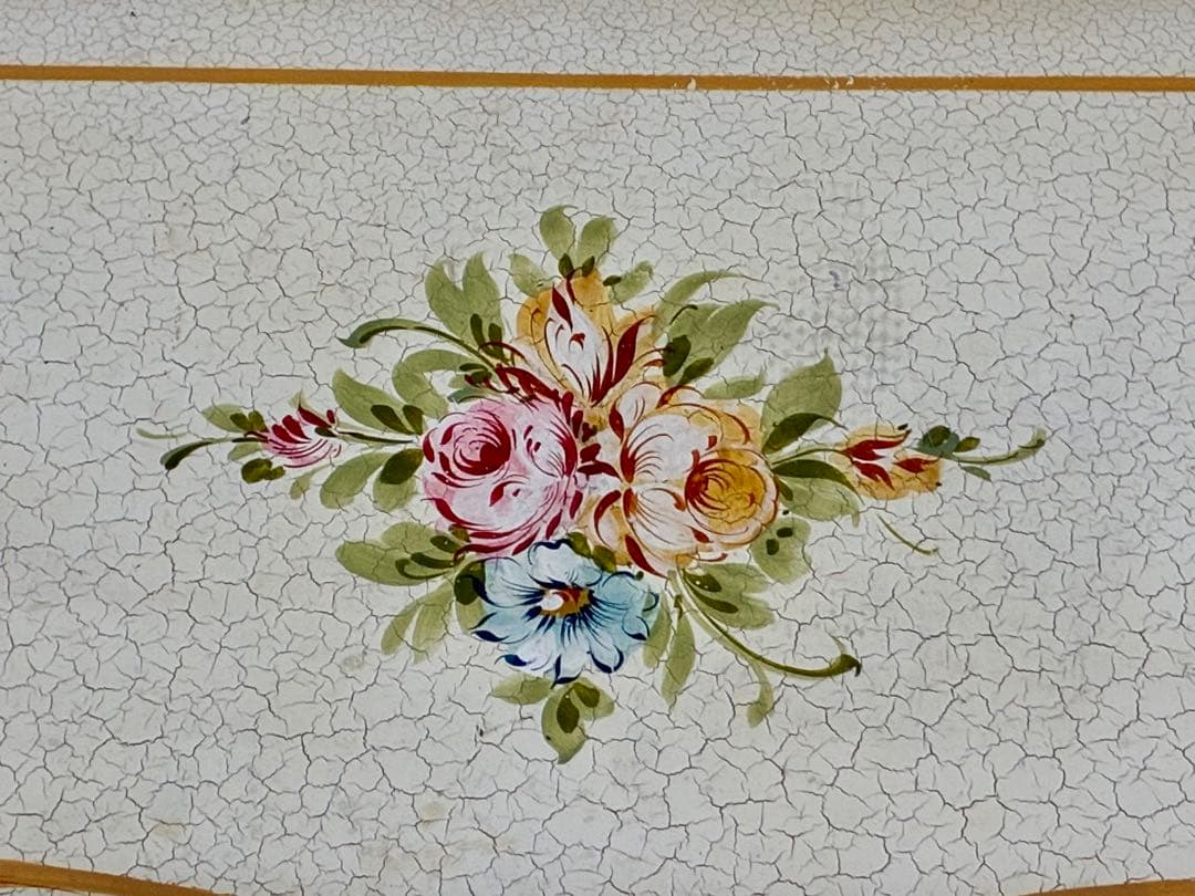 管399☆ イタリア製☆ロココ調☆姫家具☆ヒビ加工☆サイドテーブル