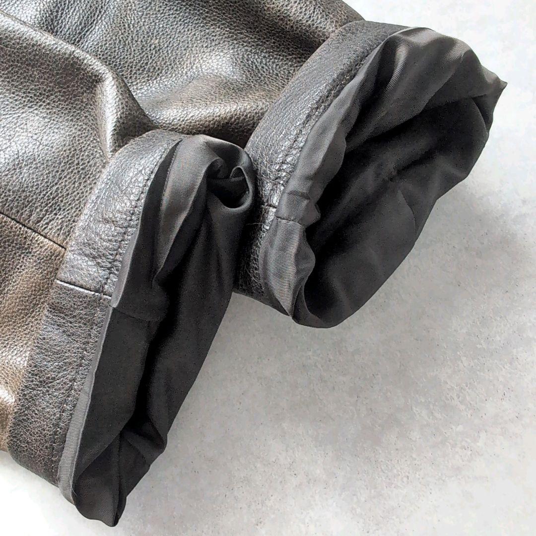 エディーバウアー レザージャケット シングルライダース ブラウン 2XL