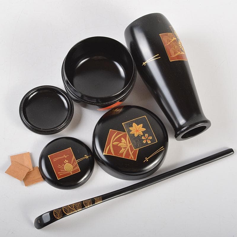 Sheryl京焼　中村秋峰造　茶碗　棗など　七点一式　仕覆付　VR7216