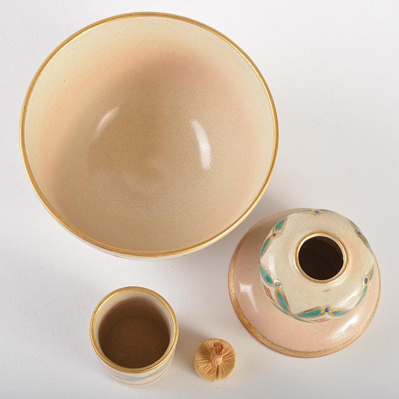 Sheryl京焼　中村秋峰造　茶碗　棗など　七点一式　仕覆付　VR7216