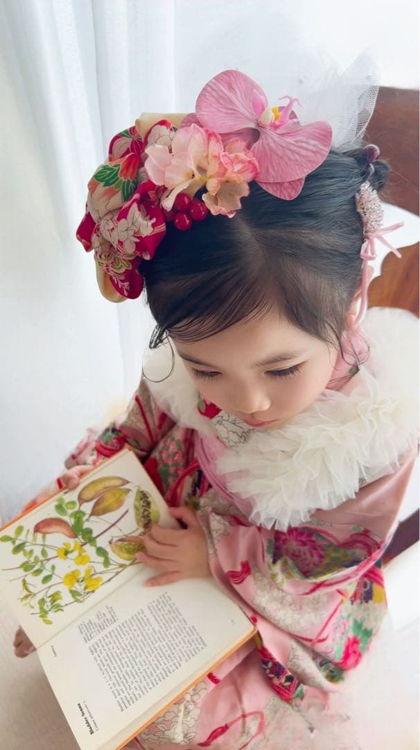 a*✿様 七五三　七五三髪飾り　ヘッドドレス　着物髪飾り　リメイク髪飾り　040