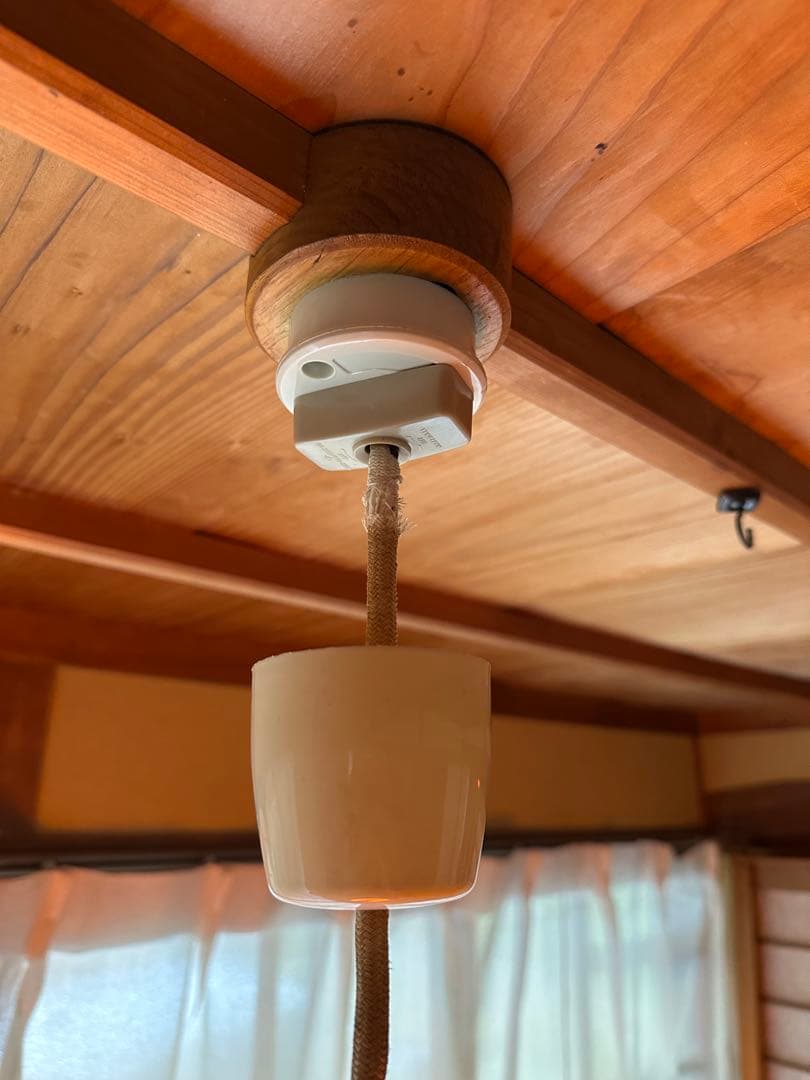 昭和レトロ　ペンダントライト　オレンジ　当時物　レトロ照明　美品