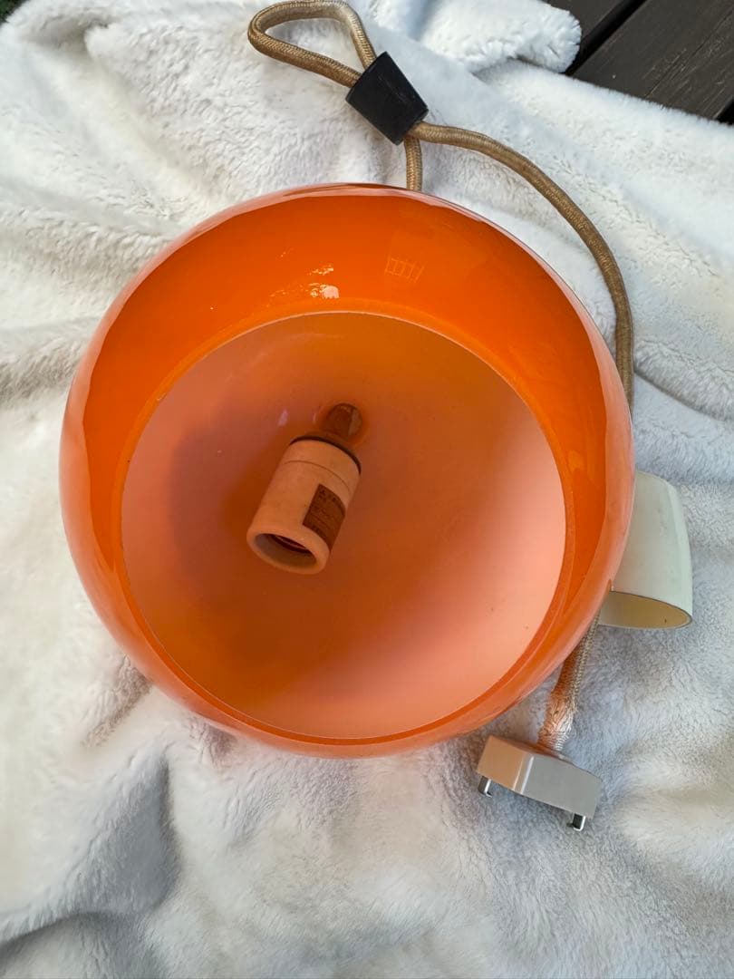 昭和レトロ　ペンダントライト　オレンジ　当時物　レトロ照明　美品