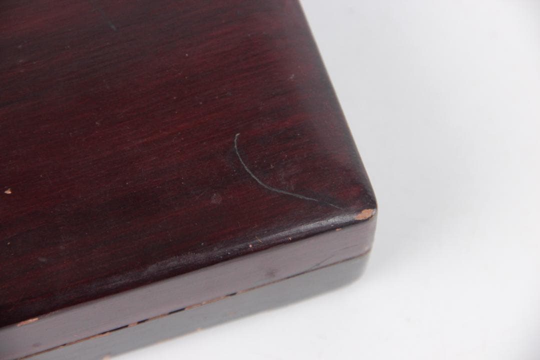 端渓硯 文房具　硯　長方形石硯　木製硯箱付　書道具　古道具　ES1-8