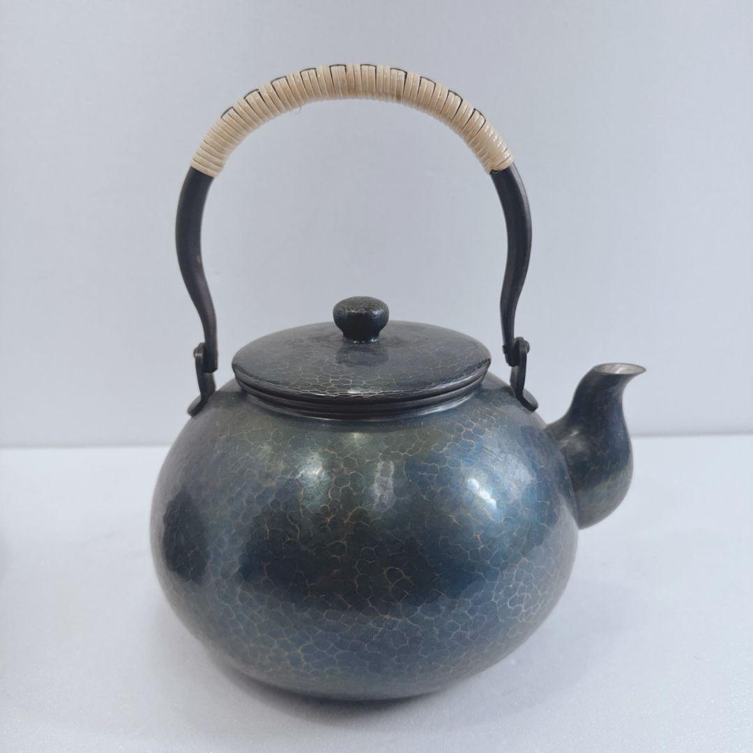 m*u様 玉川堂 鎚起銅器 茶こぼし 建水 セット 昭和レトロ 急須 茶瓶 湯沸