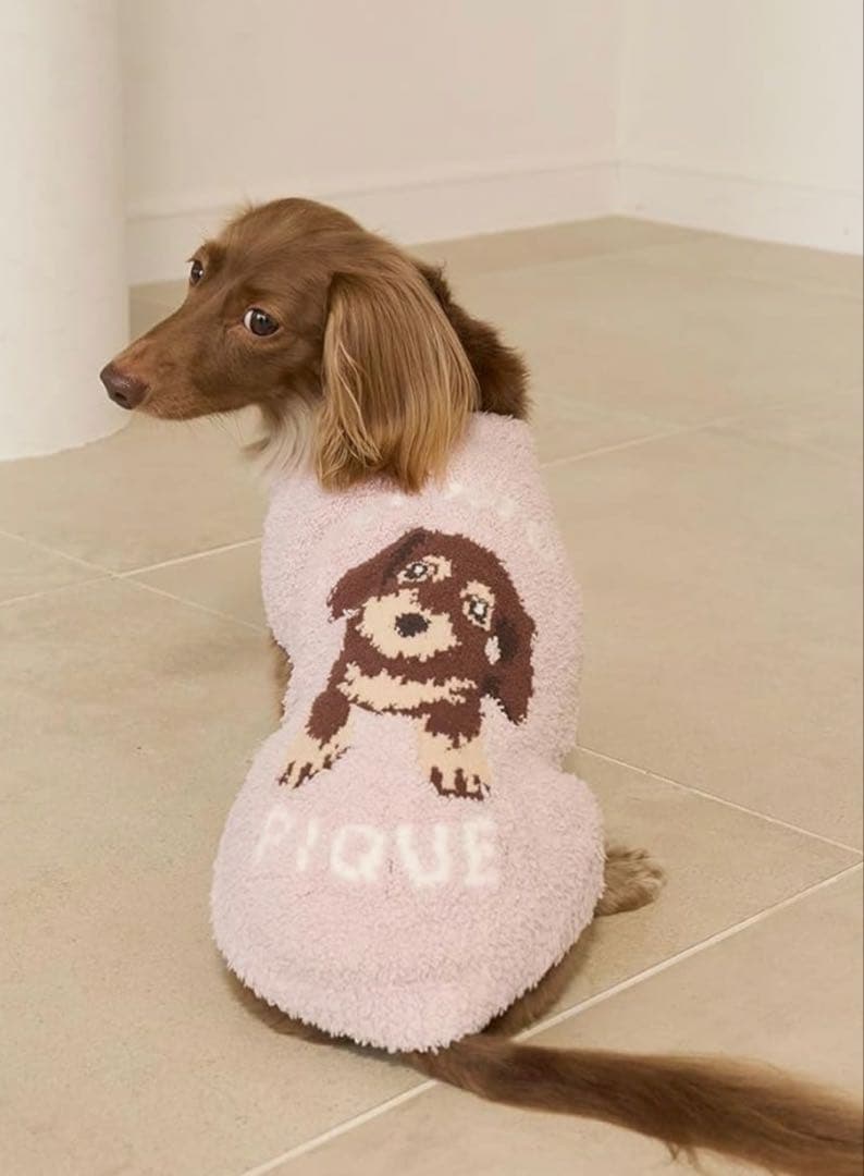 ジェラートピケ　ベビモコダックスフンドジャガードプルオーバー　ピンクDM