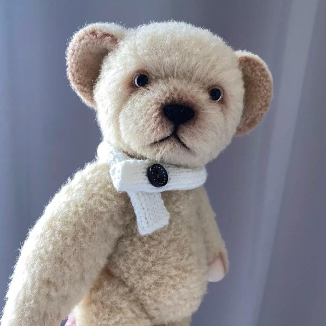 眠気がでてきたくま ぬいぐるみ ハンドメイド 海外作家様 テディベア