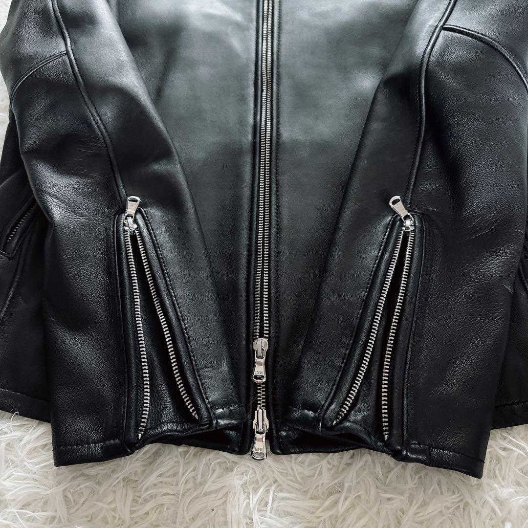 【BEAUTY&YOUTH】シングルライダースジャケット 羊革 ブラック XL