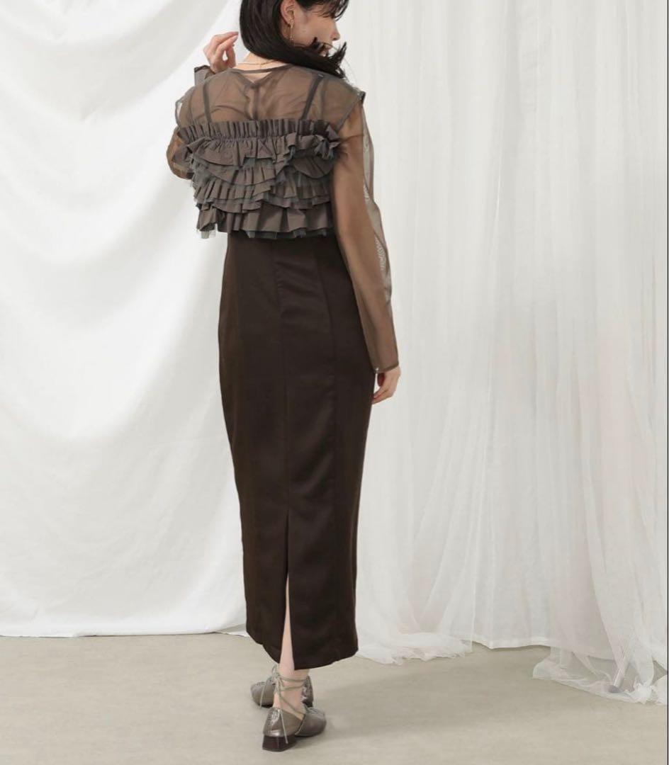 kana ボリュームフリルベスト シアートップス キャミワンピ 3点セット M