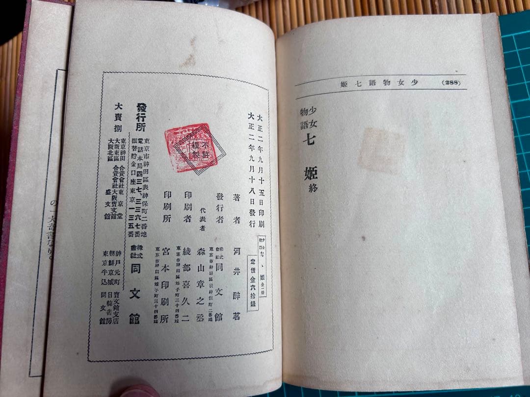 少女物語 なゝ姫 河井醉茗 著 大正2年発行