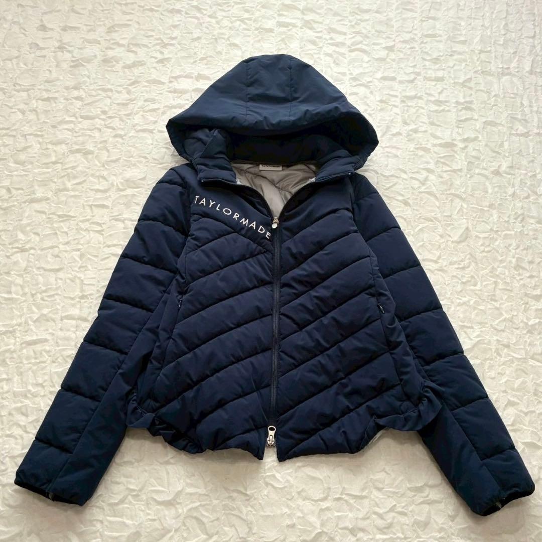 テーラーメイド フード付き中綿ジャケット M ゴルフウェア 裾フリル ハイネック