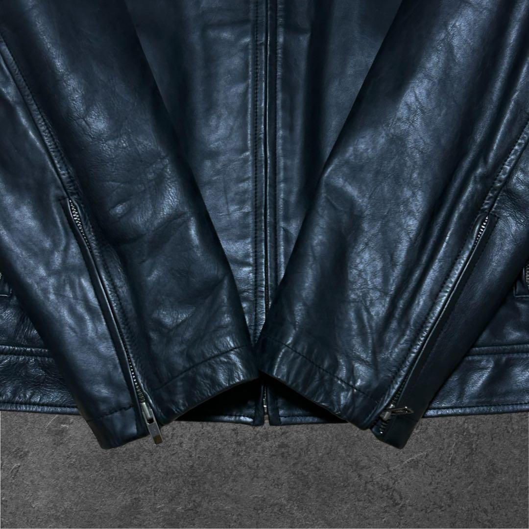 90s 00s OLD GAP 本革 シングルライダース レザージャケット
