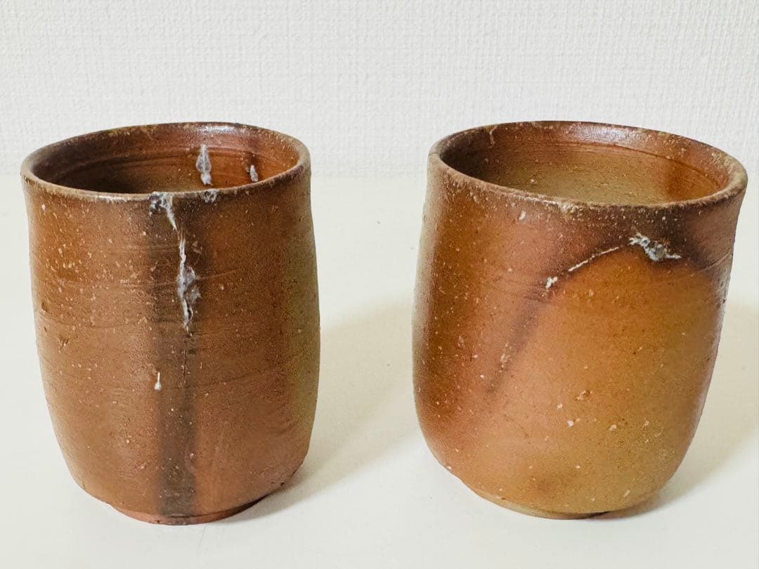 備前焼 人間国宝 伊勢崎淳 湯呑 共箱 陶芸