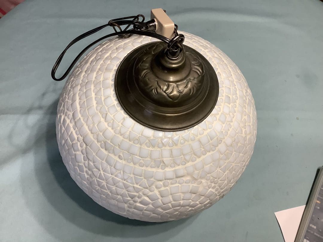 トルコランプ モザイクガラス ペンダントライト 白色