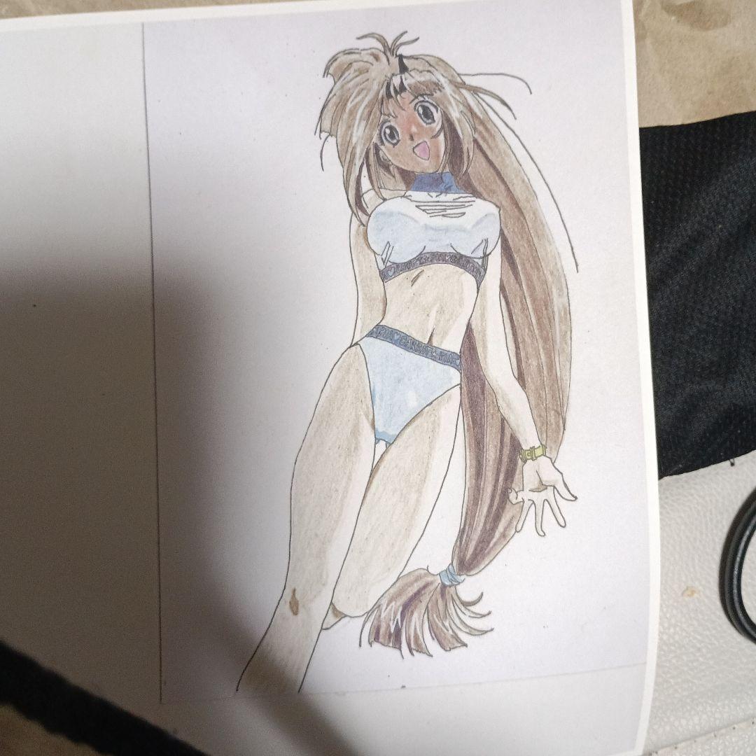 アニメキャラクター 手描きイラスト A4サイズ