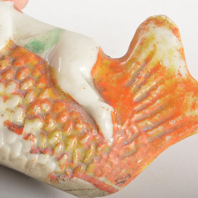 古民芸　色絵　鯛乗り童子　水滴　時代箱付　N　6771