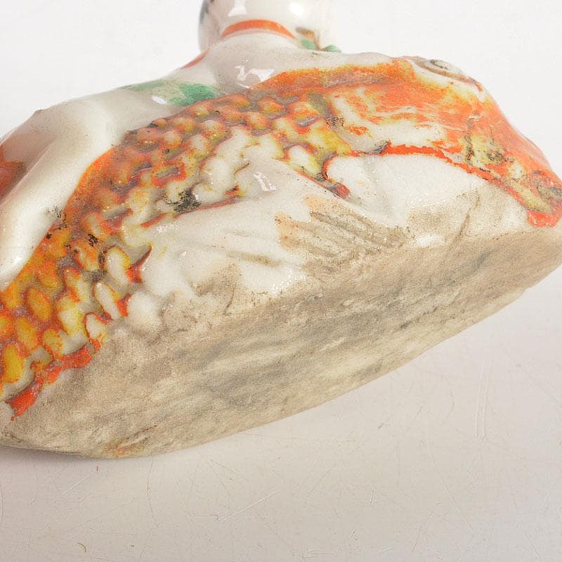 古民芸　色絵　鯛乗り童子　水滴　時代箱付　N　6771