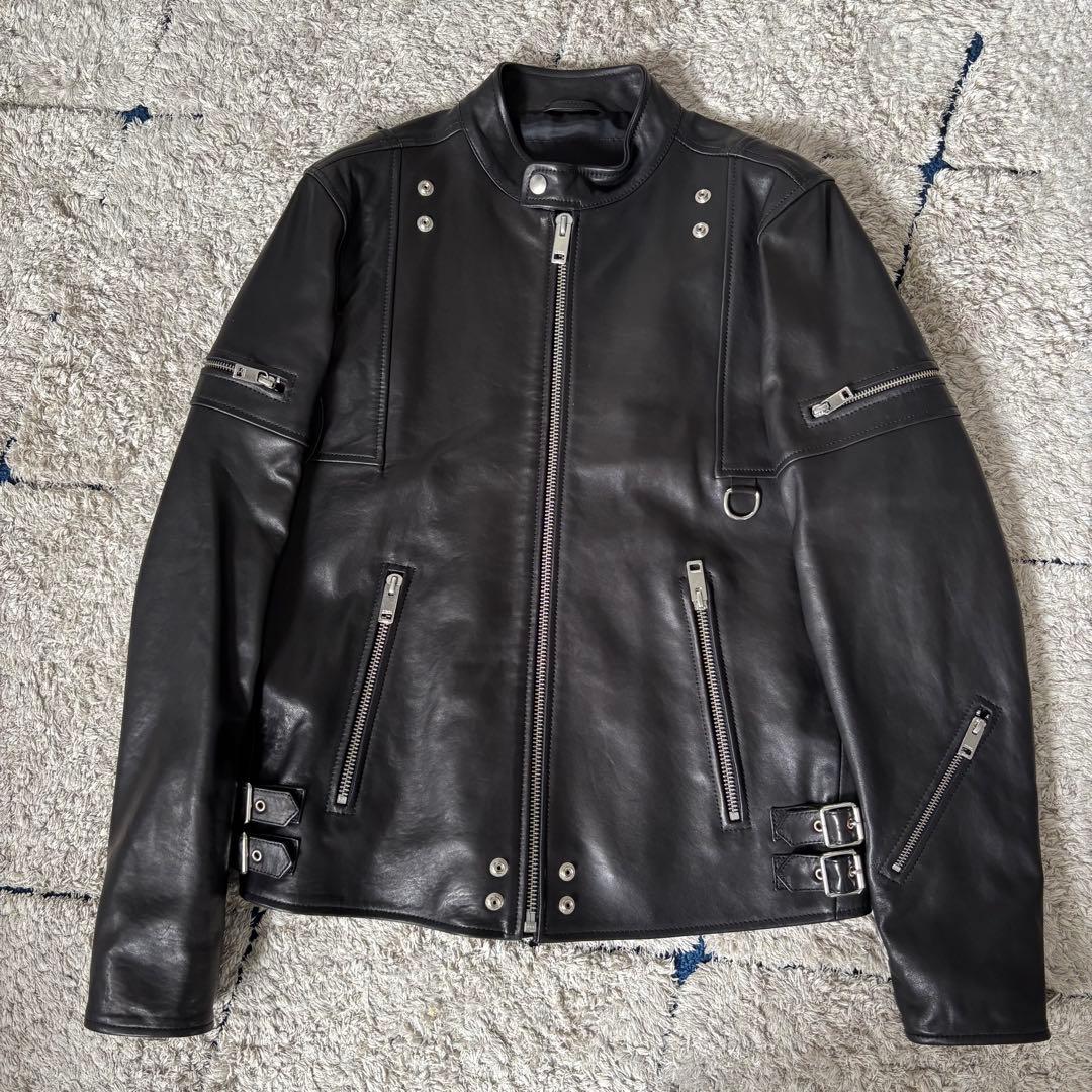 【極美品✨】ディーゼル　レザージャケット　シングル　ラムレザー　ライダース　黒