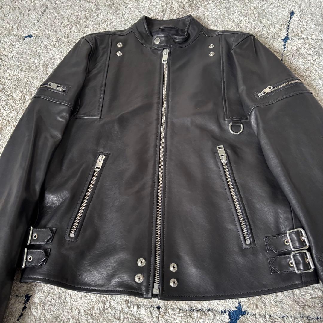 【極美品✨】ディーゼル　レザージャケット　シングル　ラムレザー　ライダース　黒