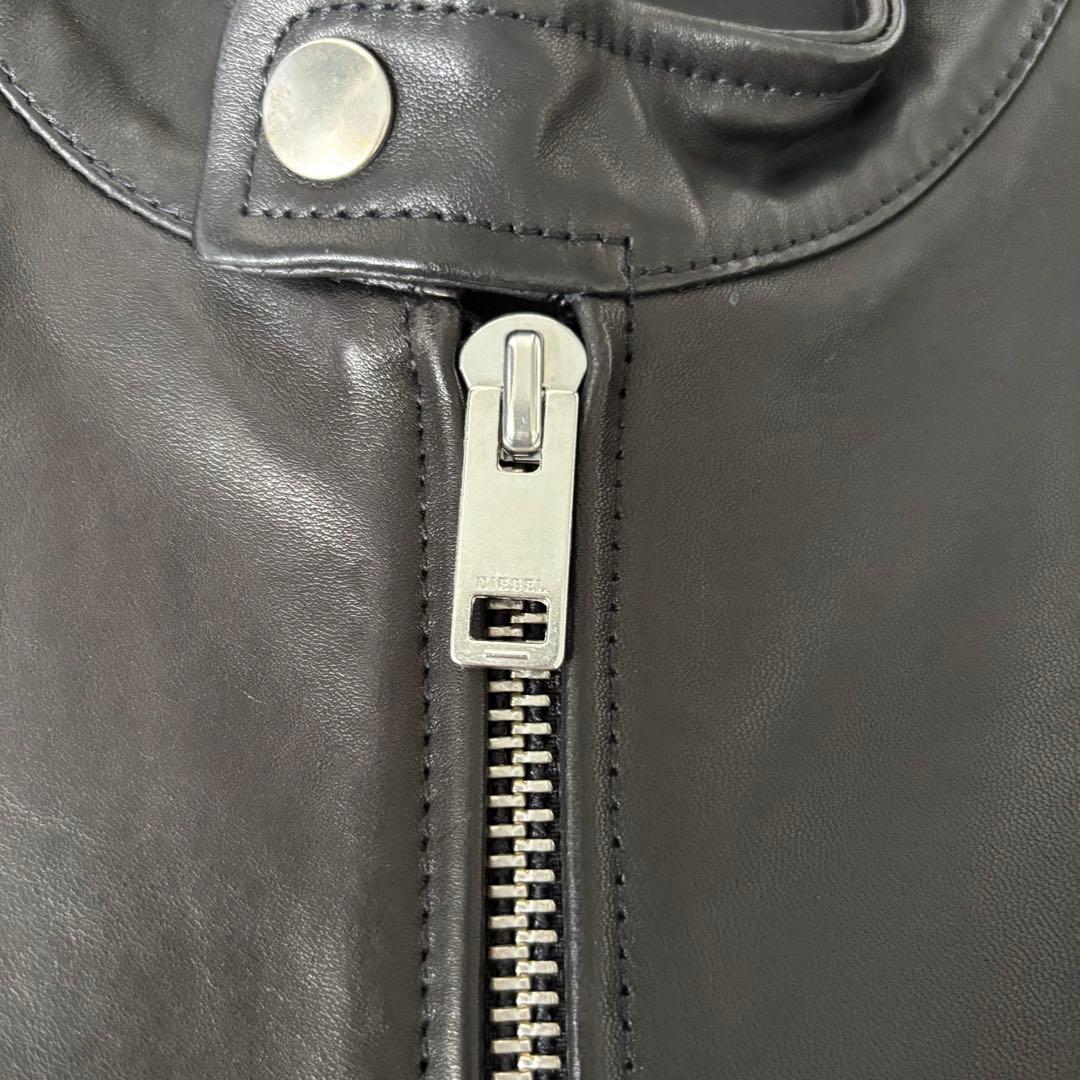 【極美品✨】ディーゼル　レザージャケット　シングル　ラムレザー　ライダース　黒