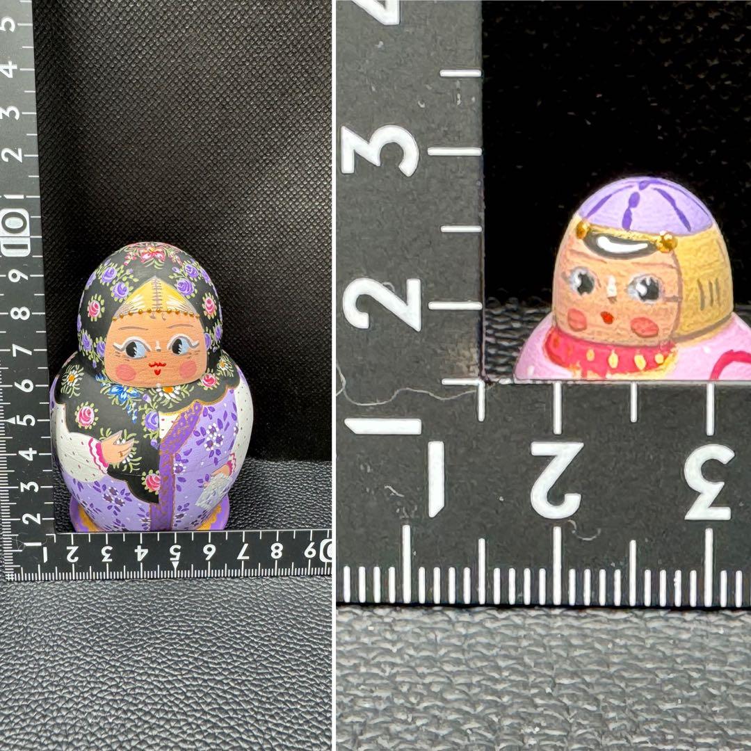 新品　ロシア　オリガ　ミッチィナ、マトリョーシカ。やや小さなタイプ。紫ボディ。