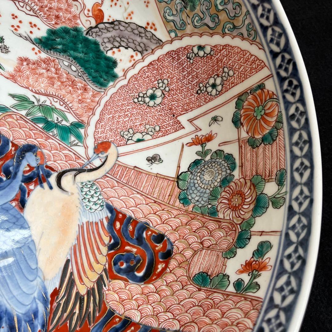 江戸時代　有田焼　古伊万里　錦手　金彩赤絵　『特大』 ‼️大鉢　直径37cm