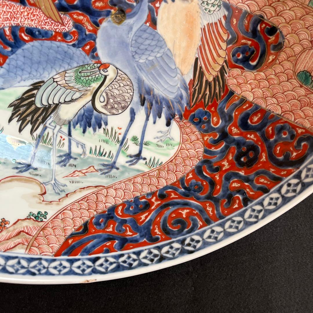 江戸時代　有田焼　古伊万里　錦手　金彩赤絵　『特大』 ‼️大鉢　直径37cm