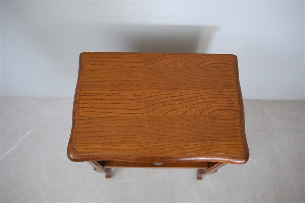 フランスアンティーク猫脚ナイトテーブル/木製キャビネット机飾り棚(82-5)