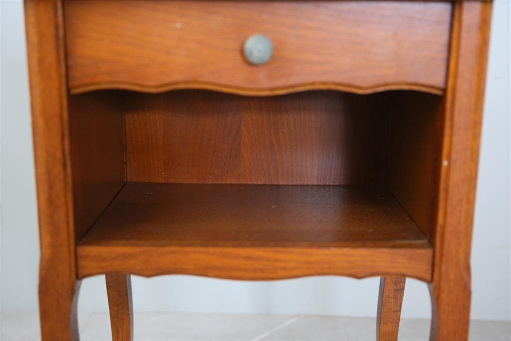 フランスアンティーク猫脚ナイトテーブル/木製キャビネット机飾り棚(82-5)