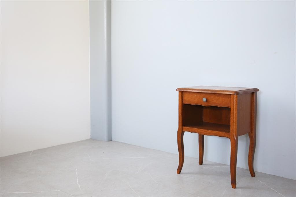 フランスアンティーク猫脚ナイトテーブル/木製キャビネット机飾り棚(82-5)