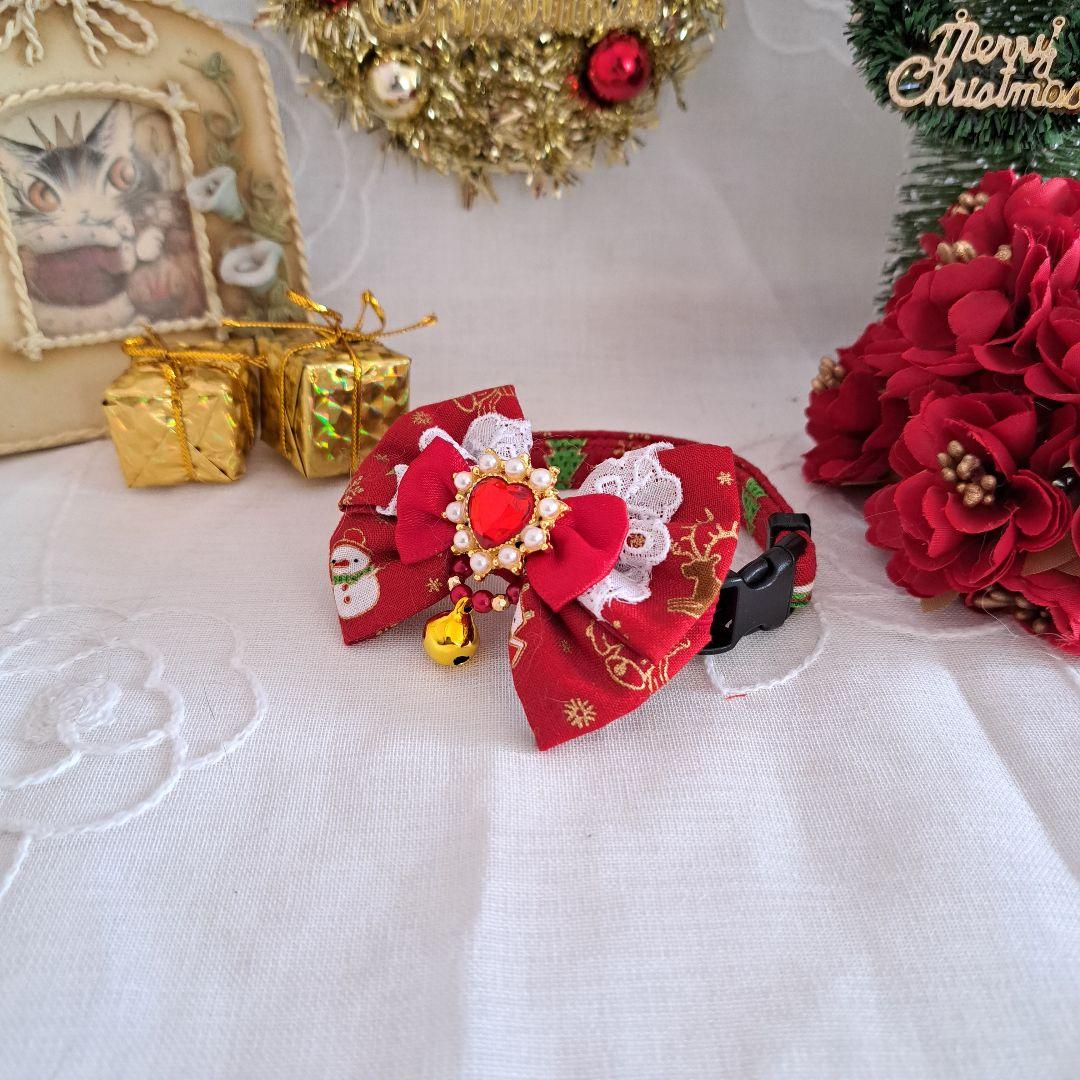 クリスマスシリーズ(赤サンタ&雪だるま)わんちゃん猫ちゃん用首輪