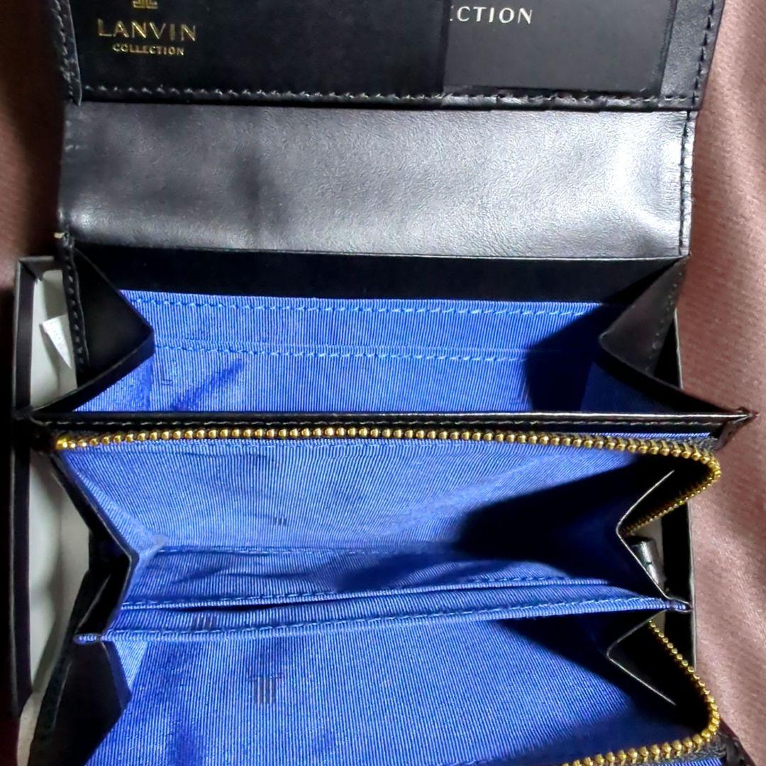 【ランバンコレクション】 レジェパース 二つ折り財布 ブラック レザー 箱付き