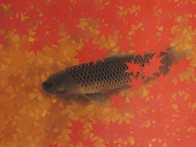 牧進、【秋の池】、希少画集画より、状態良好、新品高級額装付