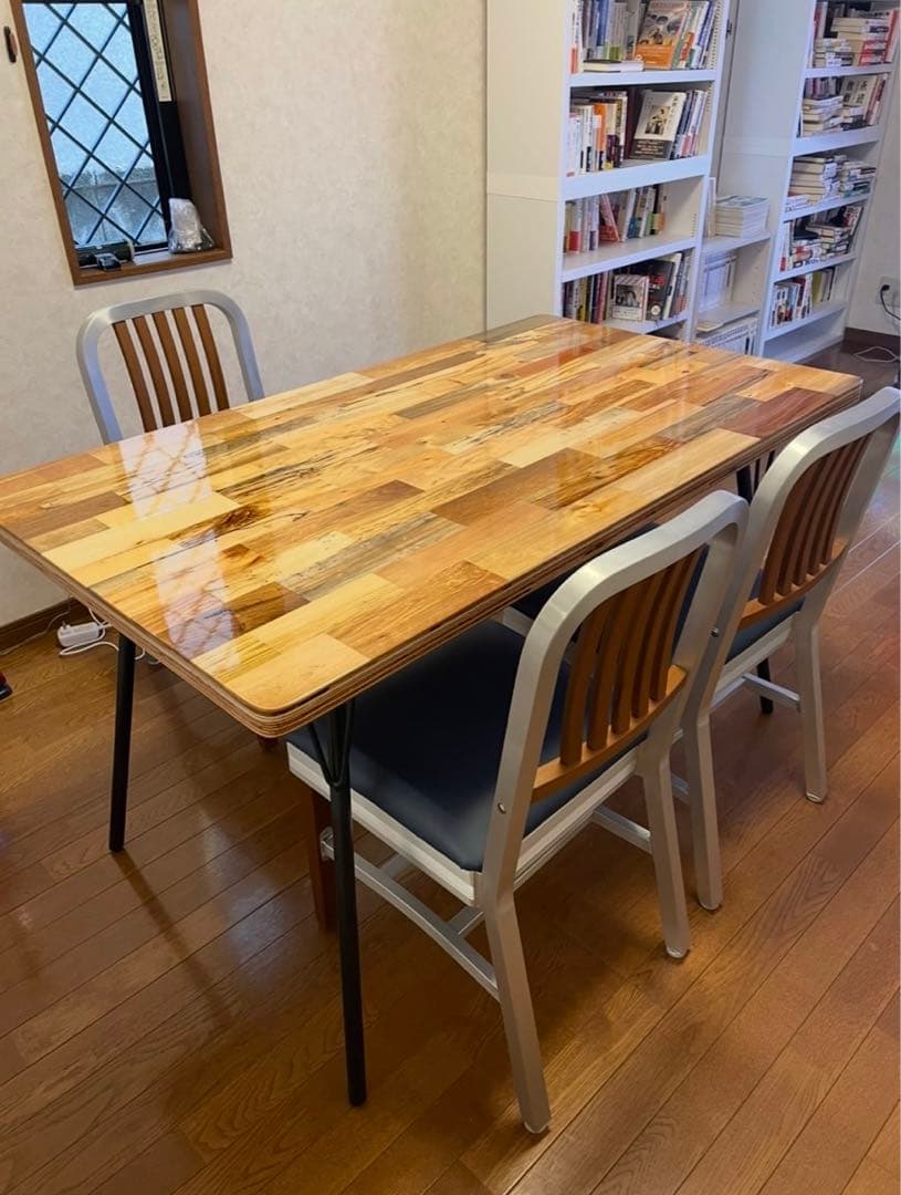 【J】木製パッチワークテーブル