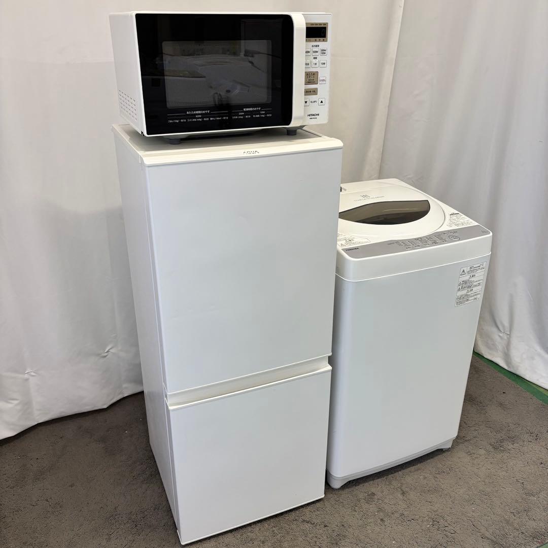 ⭕️設置無料⭕️　冷蔵庫　洗濯機　5キロ　レンジ　一人暮らし　単身セット　小型　中古