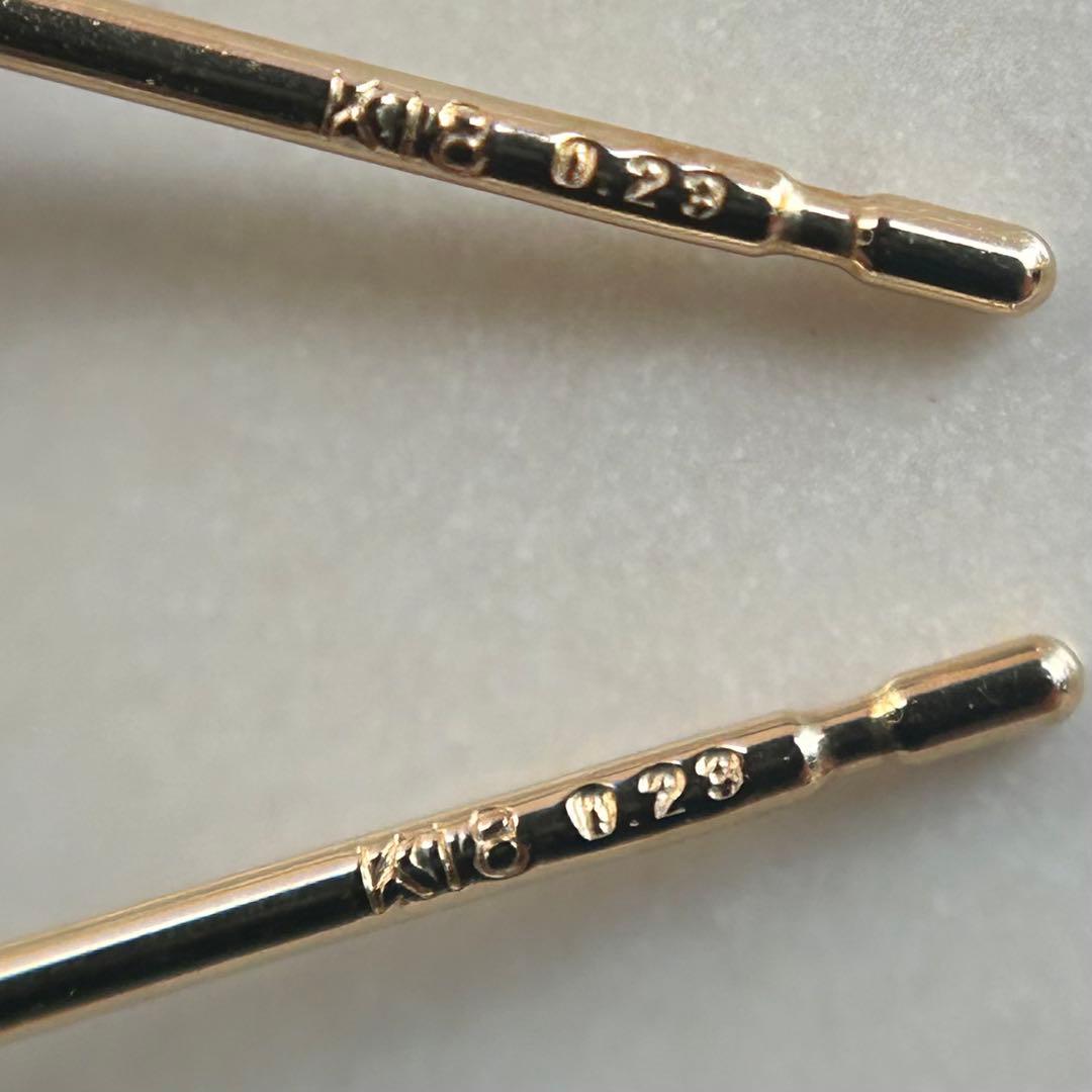 新品未使用　k18 YGタンザナイト0.23ct×2 スタッドピアス　18金