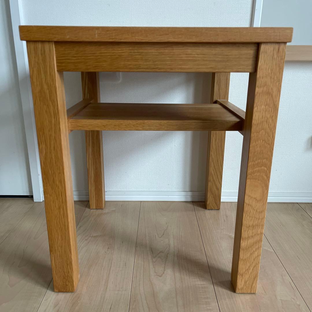 無印良品 オーク無垢材 サイドテーブル ベンチ スツール 椅子 チェア ⑤
