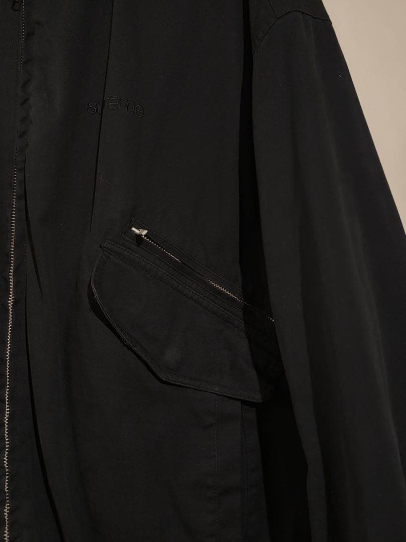 Supreme ブラック ジャンパー レザー襟