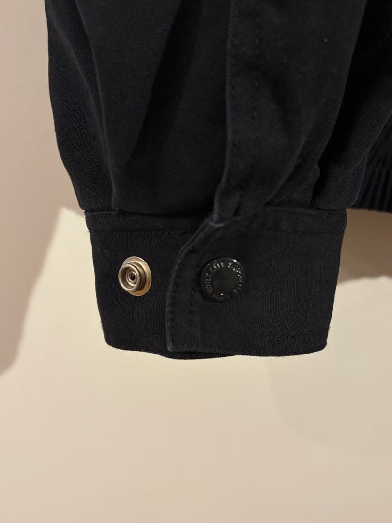 Supreme ブラック ジャンパー レザー襟